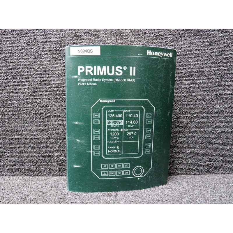 A28-1146-128-01 Honeywell 2000 Primus II RM-850 RMU Pilots Manual