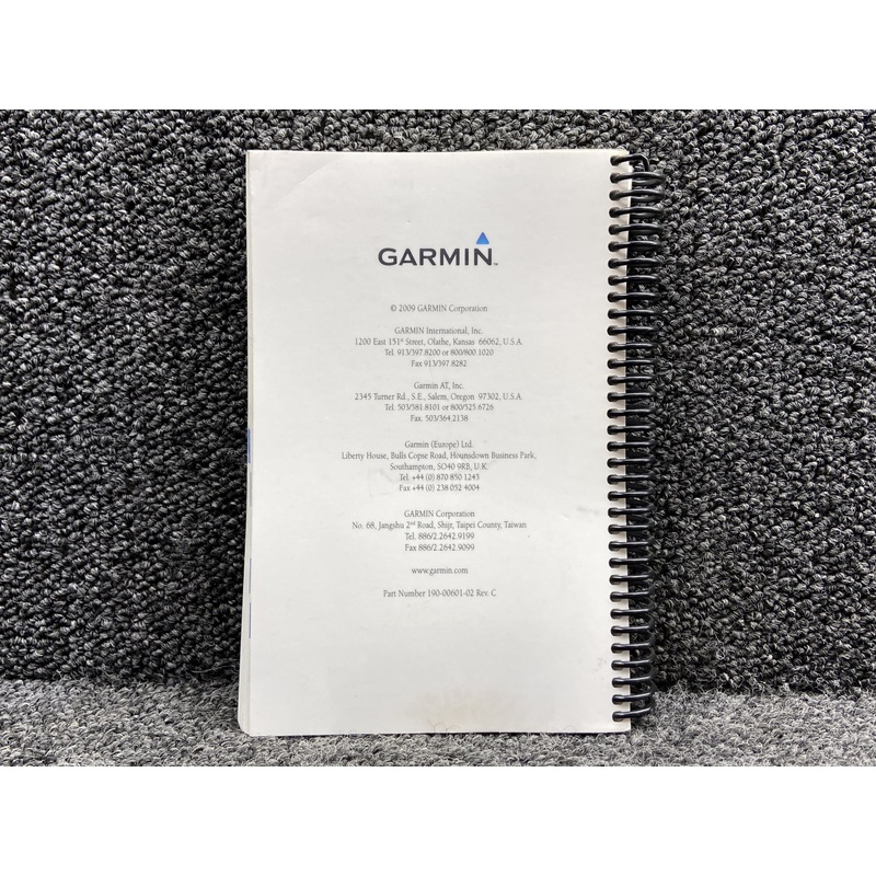 190-00601-02 Garmin G600 Pilots Guide Booklet (Revision: C, Issued: 2009)