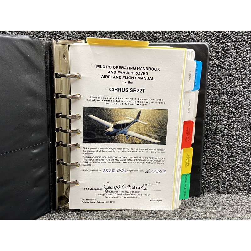 13772-005 Cirrus SR22T Pilots Operating Handbook (Issued: 2-1-2013)