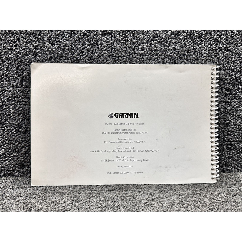 190-00140-13 Garmin 400,500 Series Garmin Optional Displays Pilots Guide
