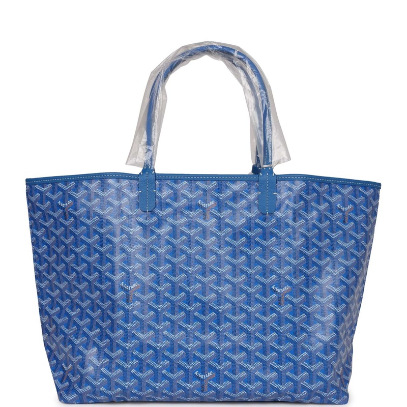 Goyard Goyardine Blue St. Louis PM Tote Bag Palladium Hardware