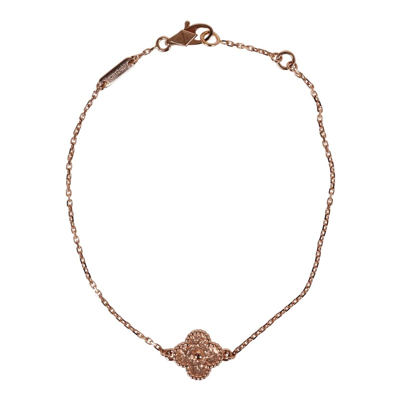 Van Cleef & Arpels Sweet Alhambra 18k Rose Gold Motif Bracelet