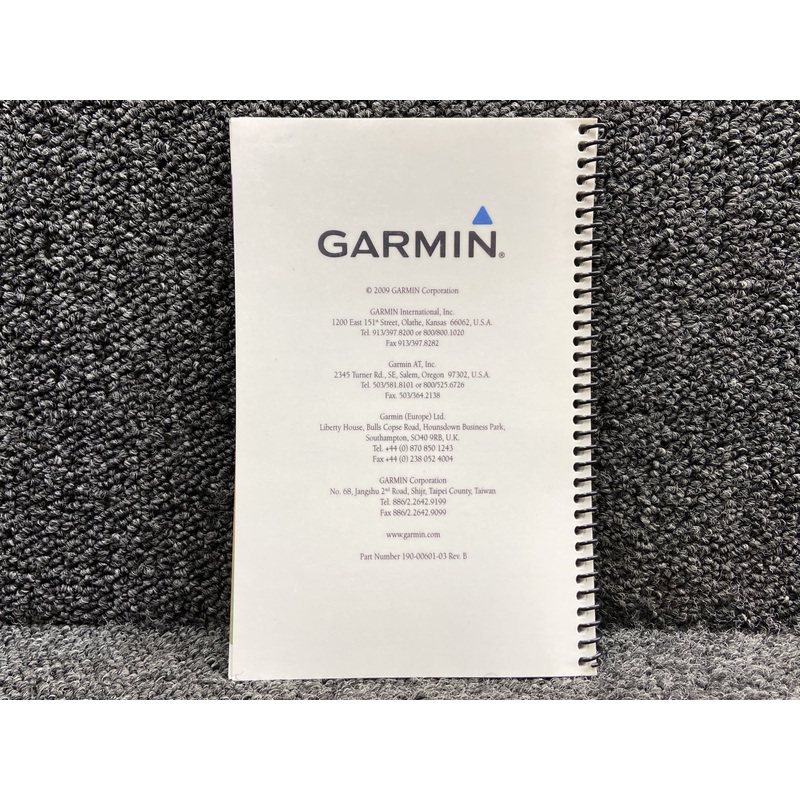 190-00601-03 Garmin G600 Cockpit Reference Guide Booklet (Rev: B, Issued: 2009)