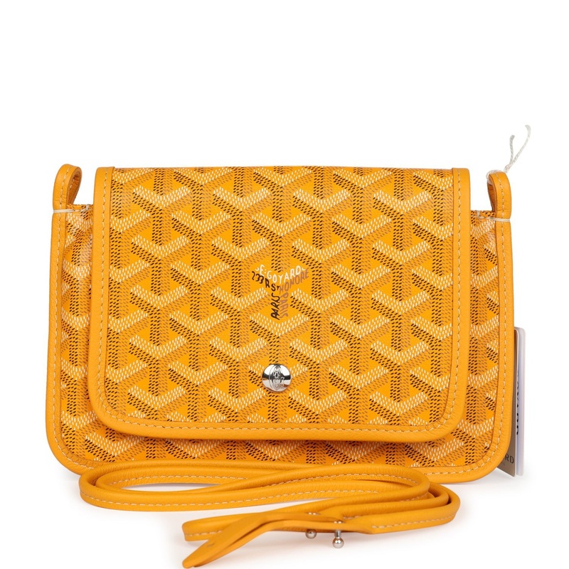 Goyard Plumet Pocket Wallet Yellow Goyardine Palladium Hardware