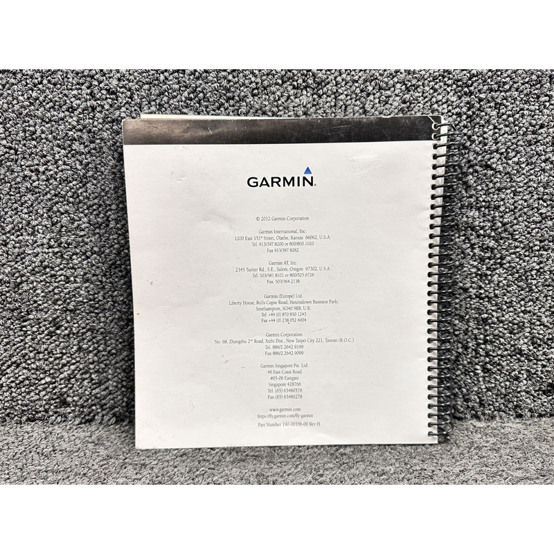 190-00356-00 Garmin 400W Series Pilots Guide & Reference Book (Rev. H)