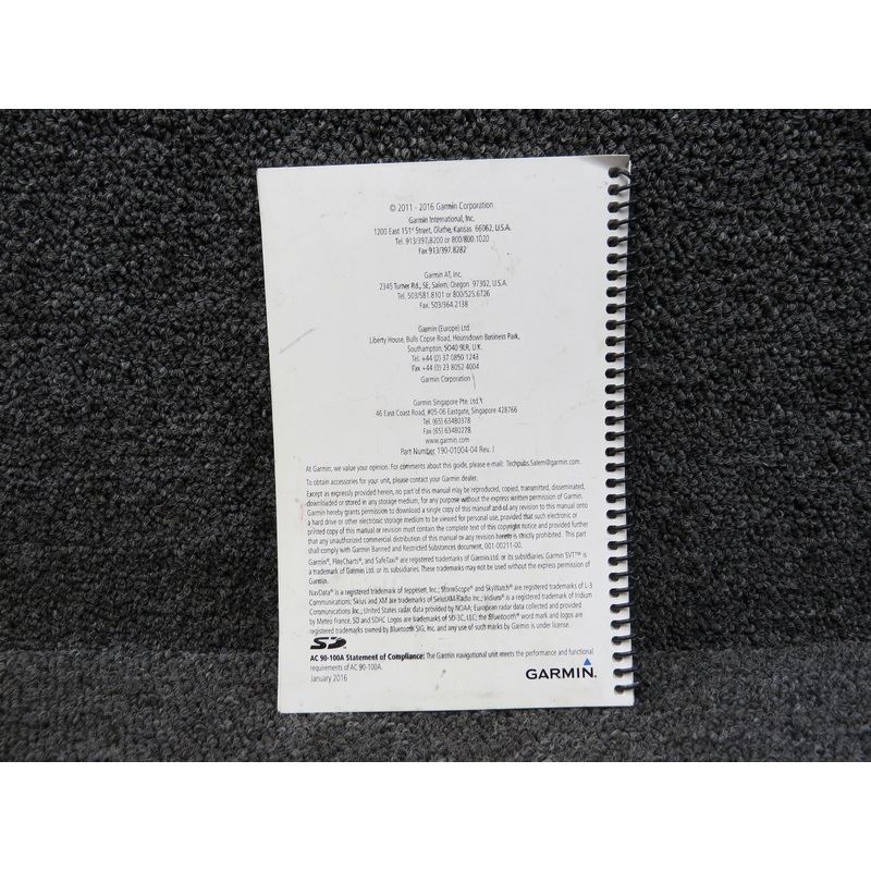 190-01004-04 Garmin GTN 625,635,650 Cockpit Reference Guide Rev J