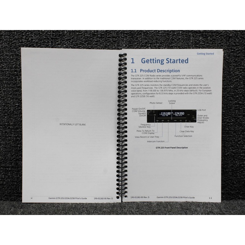 190-01182-00 Garmin GTR-225-225A-225B Pilots Guide (Rev: D)