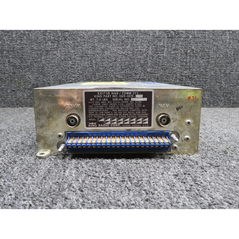 069-1019-00 King Radio KX-175B Nav-Com Radio with Mods (Volts:14)