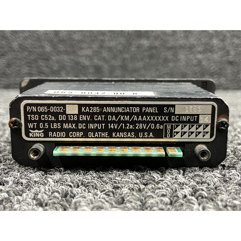 065-0032-00 King KA-285 Annunciator Panel Assembly (14V, No Connector)