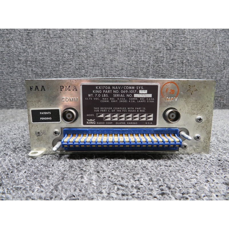 069-1017-00 King Radio KX-170A Nav-Comm Unit with MAC 1700 VTX Display Mod