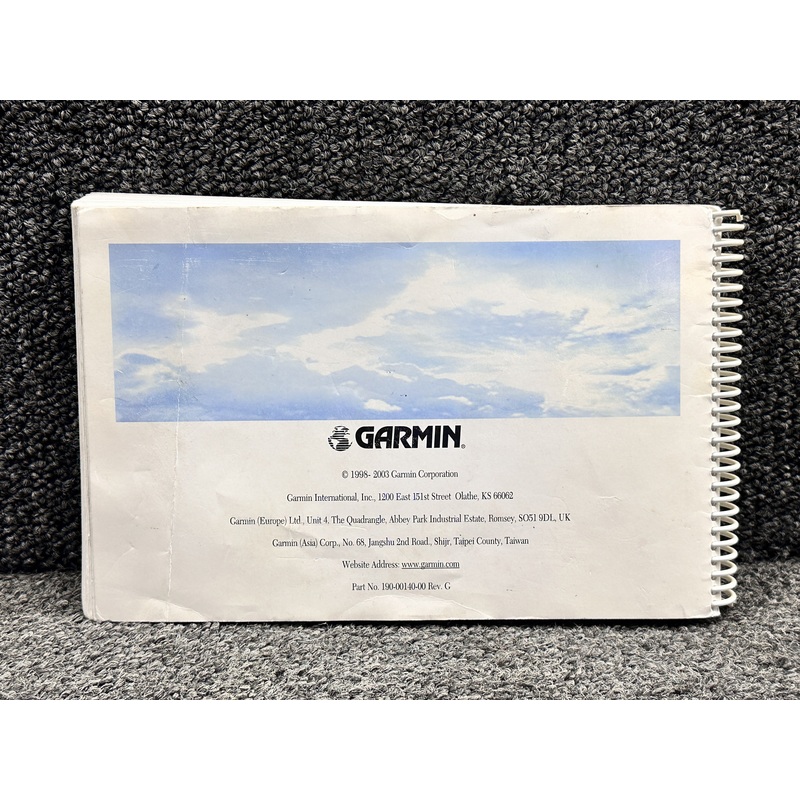 190-00140-00 Garmin GNS-430, 430A Pilots Guide and Reference Booklet (Rev G)