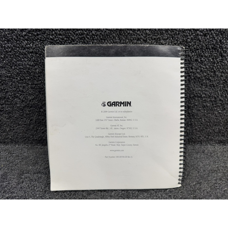 190-00356-00 Rev. A Garmin 400W Series Pilots Guide & Reference Book