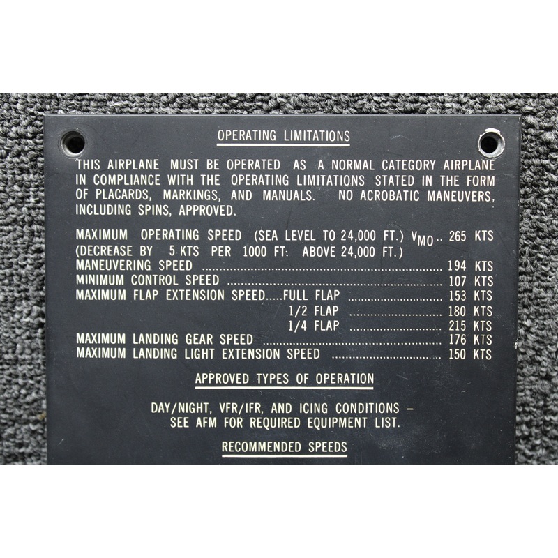 27-19038-11 Swearingen SA226-T(B) Electroluminescent Placard
