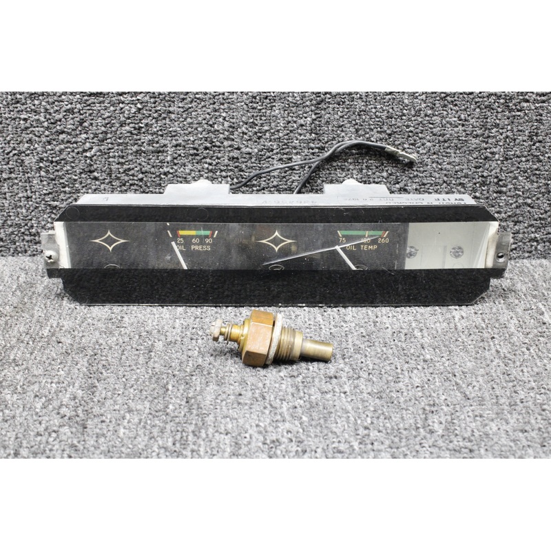 436456-V10 Piper PA28-181 Instrument Gauge Cluster w Probe (12V) (Cracked Cover)