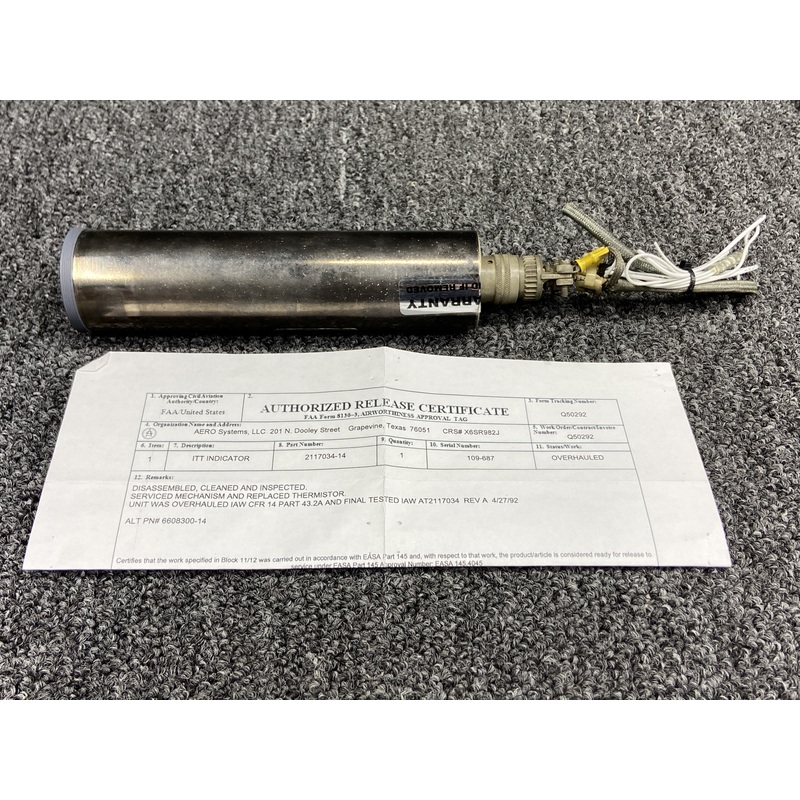 2117034-14 (Alt: 6608300-14) Airesearch Interstage Turbine Temp Gauge w 8130