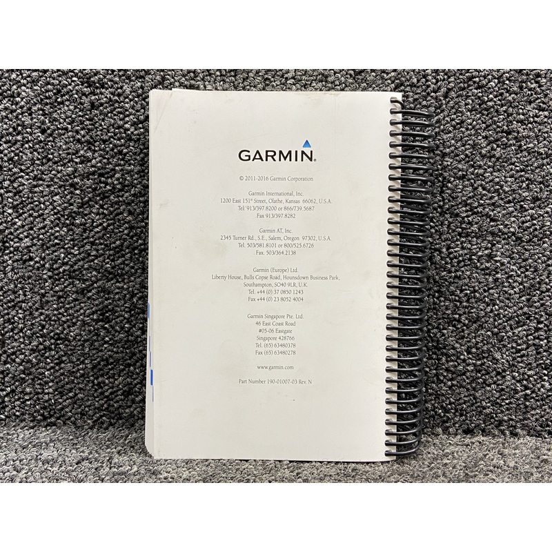 190-01007-03 Garmin GTN 725, 750 Pilots Guide Booklet (Revision: N, 2011-2016)
