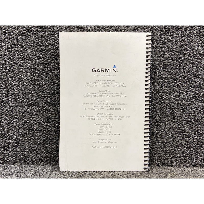 190-01122-03 Garmin ADS-B Transceiver Pilots Guide (Year: 2014, Revision: E)