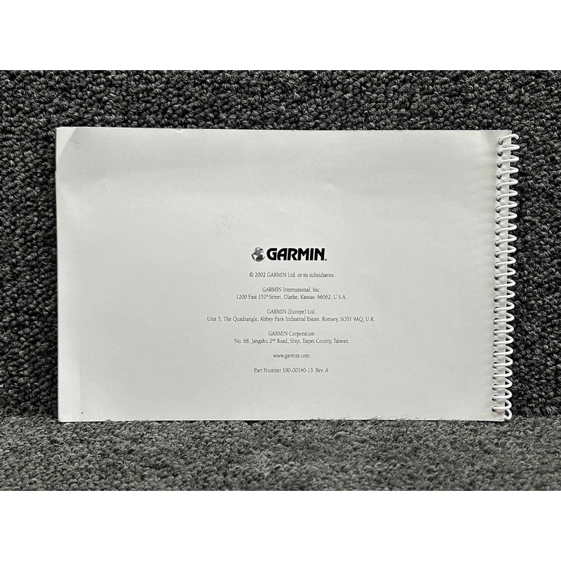 190-00140-13 Garmin 400, 500 Display Interface Pilots Guide Addendum (2002)