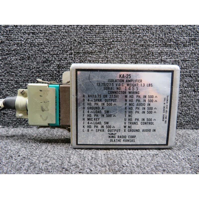 King Radio KA-25 Isolation Amplifier with Connector