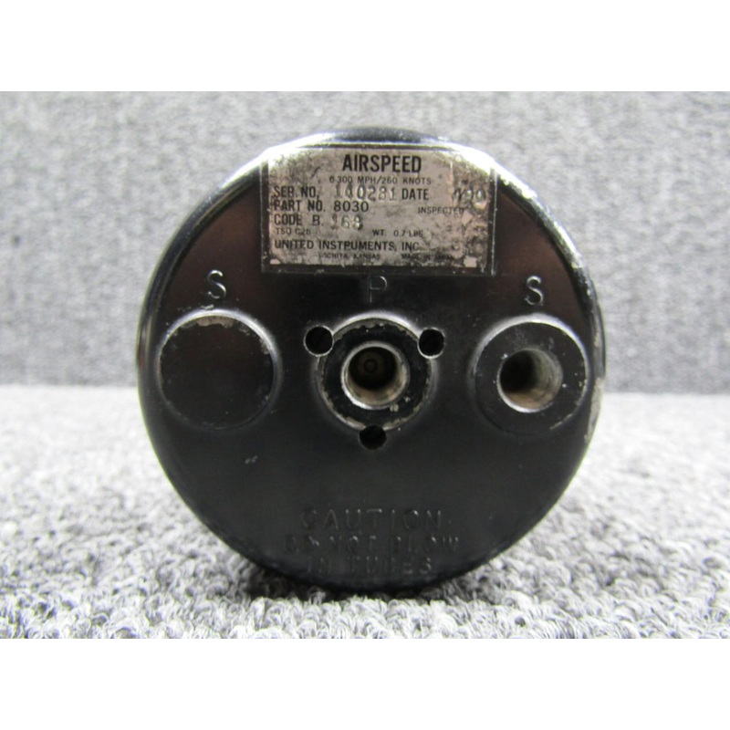 8030-B168 United Instruments Airspeed Indicator (Knots 40-260 )