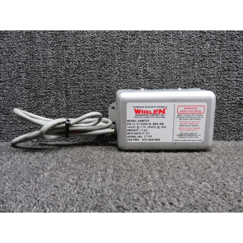 01-0770006-08 Whelen A490TCF Strobe Power Supply (Volts: 14 or 28)