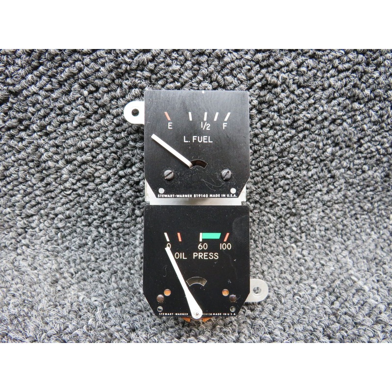 C669504-0103 Cessna Stewart Warner Fuel Level / Oil Pressure Indicator