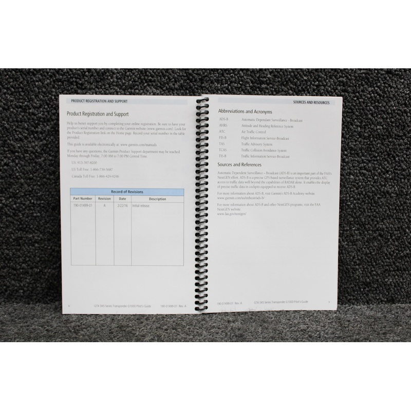 190-01499-01 Garmin GTX-3X5 Series G1000 Pilots Guide (Rev. A)