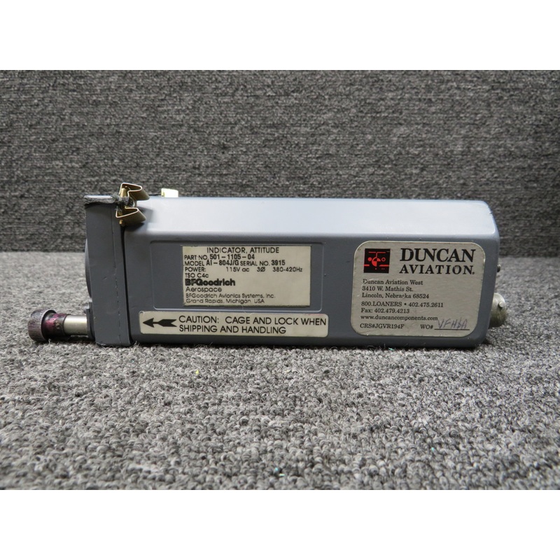501-1105-04 BF Goodrich AI-804J-G Attitude Gyroscope Indicator (115V)