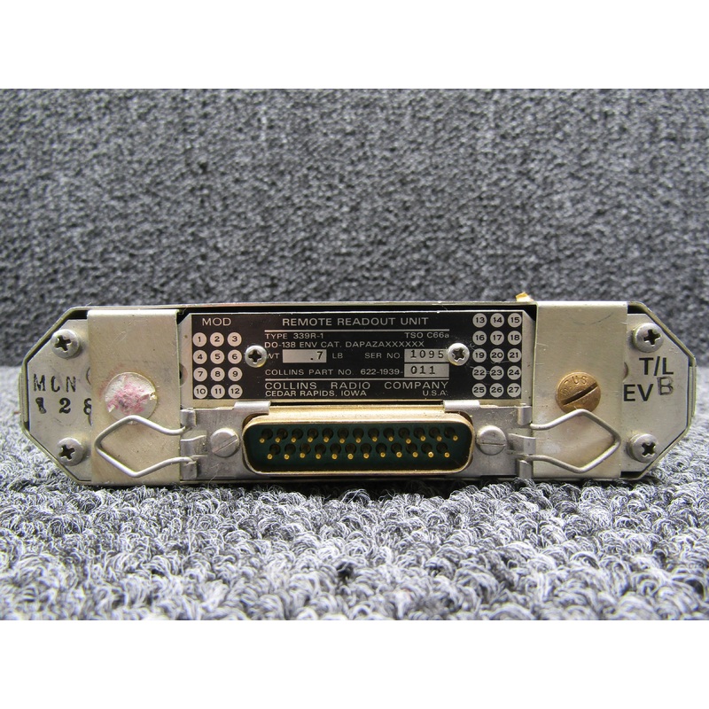 622-1939-011 Collins 339R-1 Remote Readout Unit Miles and KTS Placards