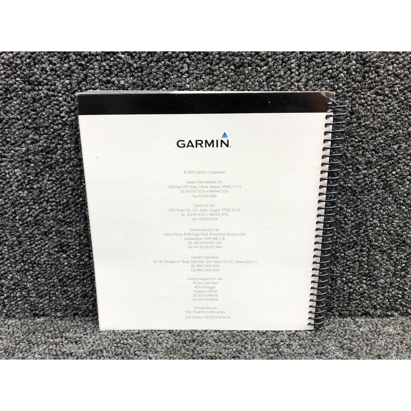 190-00356-00 Rev. H Garmin 400W Series Pilots Guide and Reference Book