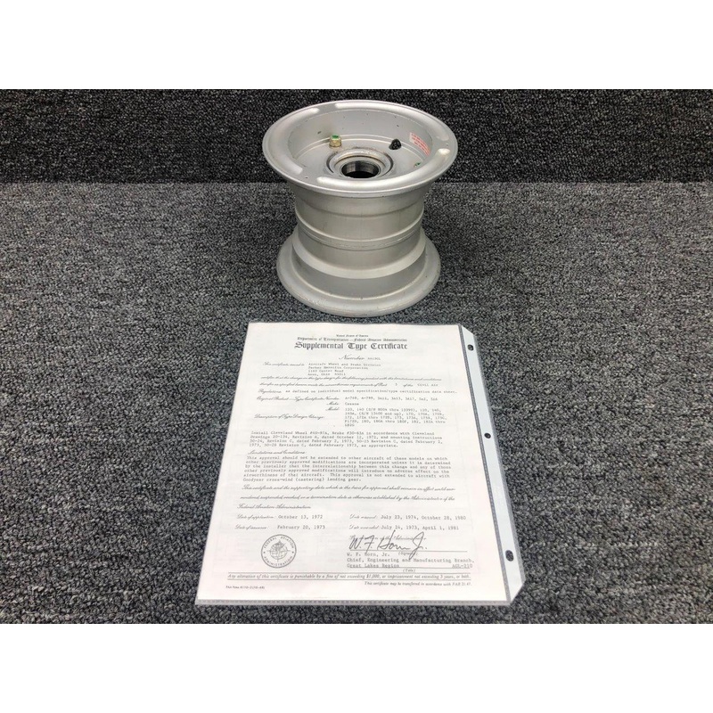 40-97A Cleveland 6.00-6 Main Gear Wheel Assembly W/ STC & 337