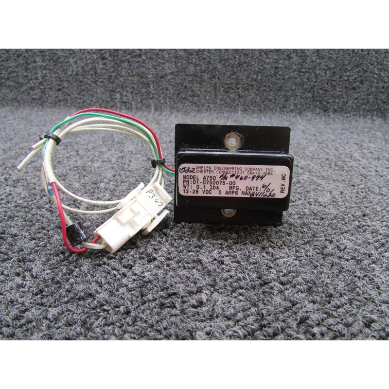 01-0750075-00 (Alt: 460-974) Rev. NC Whelen A750 Light Flasher Assembly (12-28V)