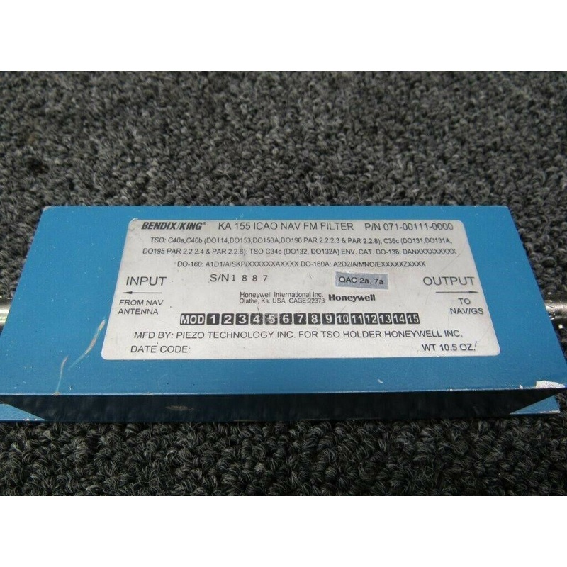 071-00111-0000 Bendix King KA-155 ICAO Navigation FM Filter (SA)